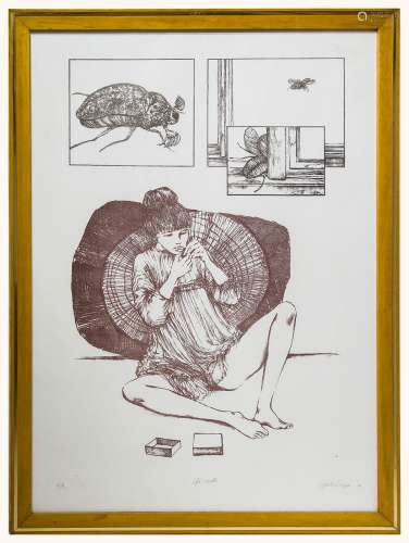 Guido Crepax (Milan, 1933 – Milan, 2003). Bugs. 70cm x 50cm, Proof of authenticity.