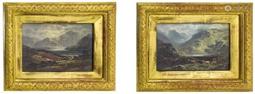 William Davies, Scottish painter from 19th century, Pair of landscapes. 15x22, Oil paint on