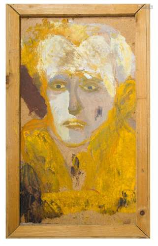 Alampo Luigi (Catania, 1970 – 2004, Catania). Young boy’s face. 49cm x 29cm, oil paint on