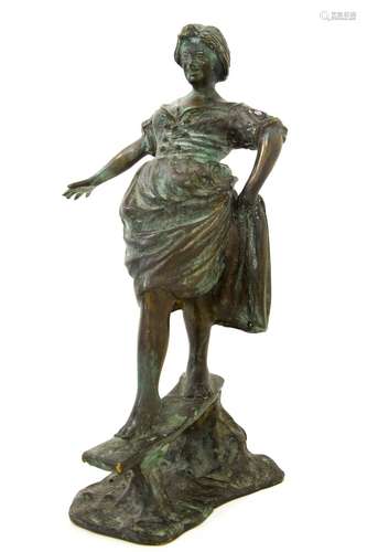 Parente Francesco (Napoli 1885 - Napoli 1969). Woman in equilibrium. Bronze sculpture. H cm 36