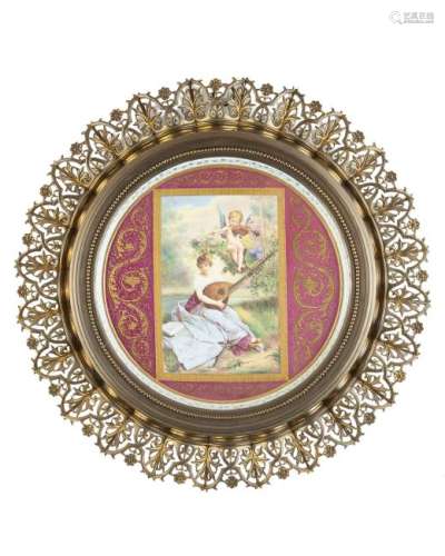 A Royal Vienna-style painted porcelain plaque