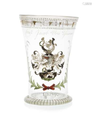 A German enameled glass goblet