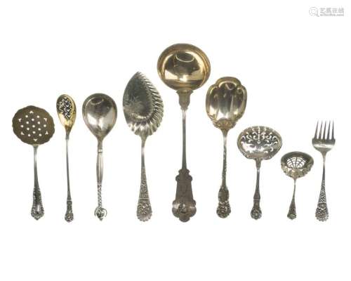 A group of sterling and coin silver items
