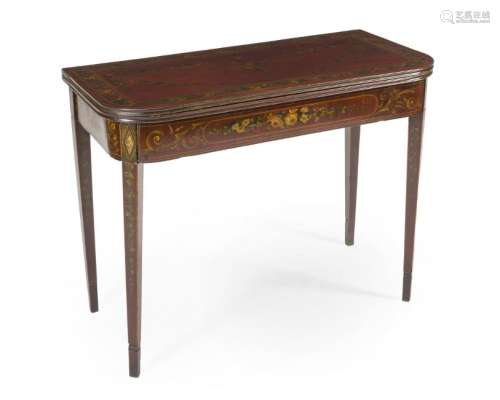 A George III painted game table