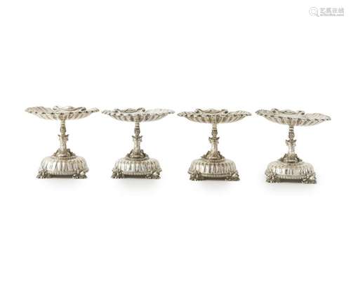 Four E.F. Caldwell & Co. neoclassical silver tazzas