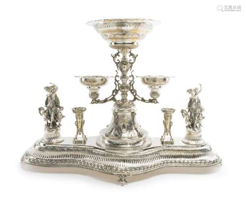 A monumental sterling silver centerpiece
