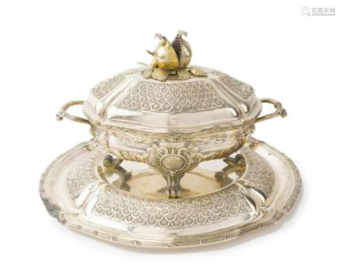 A Mexican Tane sterling and vermeil centerpiece tureen