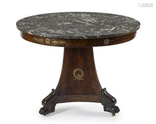 An Empire marble-top table