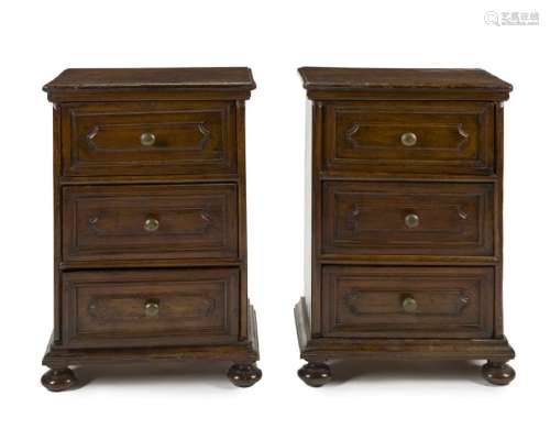 A pair of Italian bedside commodes
