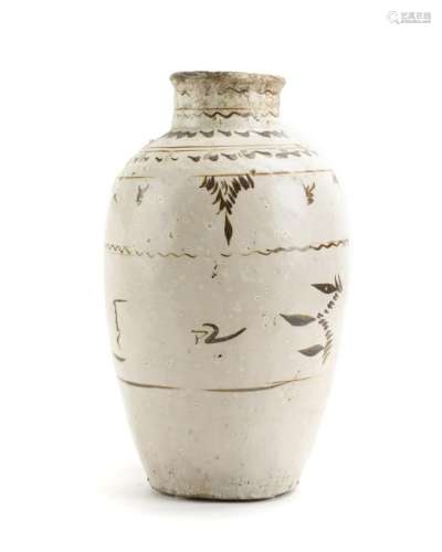 A Chinese glazed pottery vase