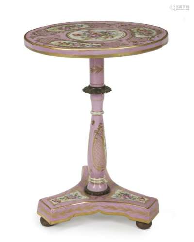 A French porcelain side table