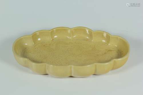 A Chinese Yellowglazed Porcelain Brush Washer