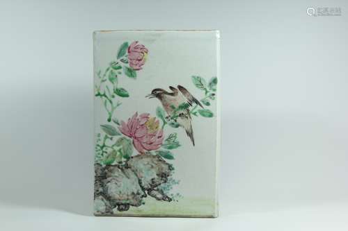 A Chinese Famille-Rose Porcelain Brush Pot