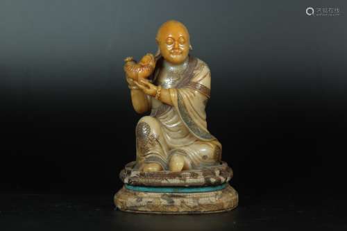 A Chinese Carved Shoushan Buddha