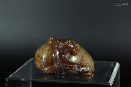 A Chinese Carved Jade Camel