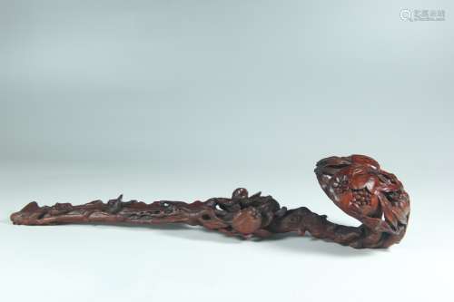 A Chinese Carved Bamboo Ruyi