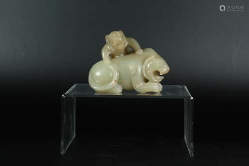 A Chinese Carved Jade Bears