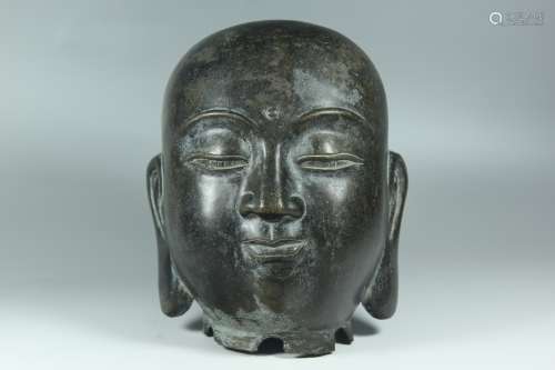 A Chinese Bronze Buddha Head
