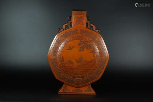 A Chinese Carved Bamboo Vase