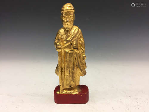 Chinese gilt painted wood figure.