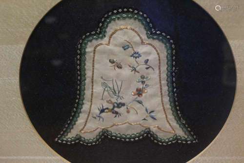 Chinese embroidery piece, framed.