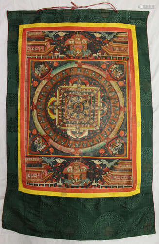 Nepalese Buddhist thangka on silk.