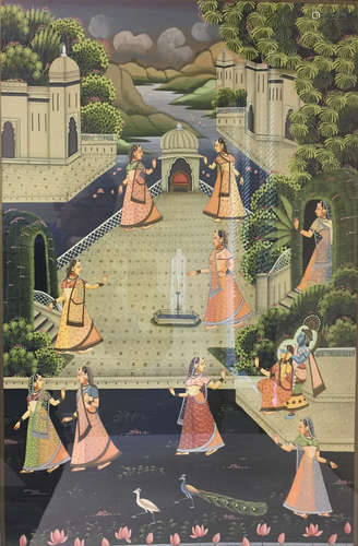 Indian painting on silk.