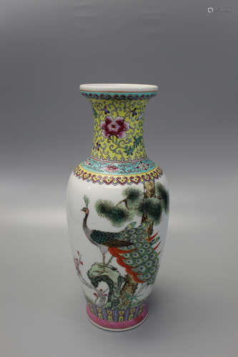 Chinese famille rose porcelain vase.