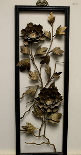 Chinese iron flower wall hanging.