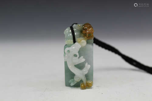 Chinese carved jadeite seal.