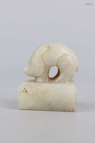 A Chinese Carved Jade Seal