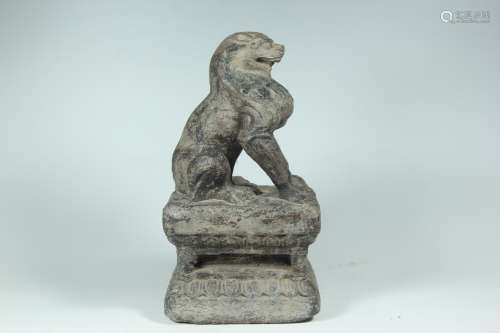 A Chinese Carved Stone Foo-Dog