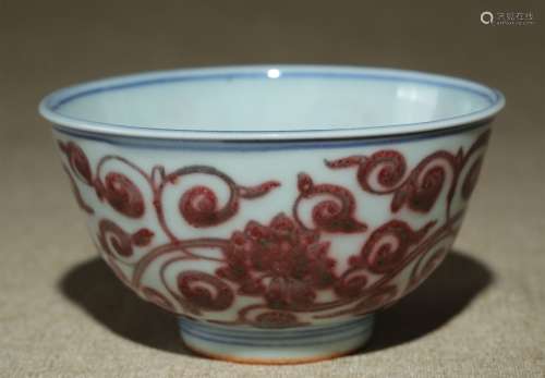 A Chinese Iron-Red Porcelain Bowl