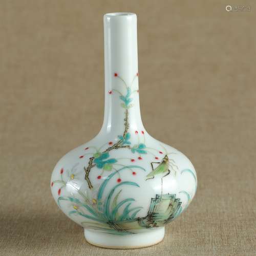 A Chinese Famille-Rose Porcelain Vase