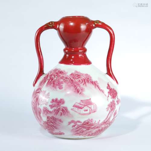 A Chinese Red Glazed Porcelain Vase