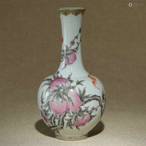 A Chinese Famille-Rose Porcelain Vase