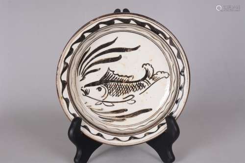 A Chinese Cizhou Porcelain Plate