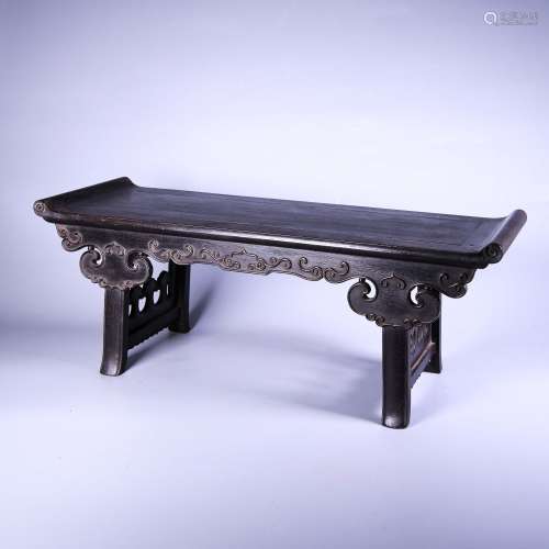 A Chinese Carved Zitan Table