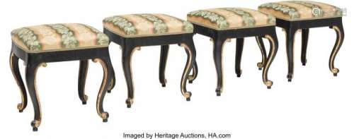 Four Louis XV-Style Tabourets, circa 1900 18 x 1