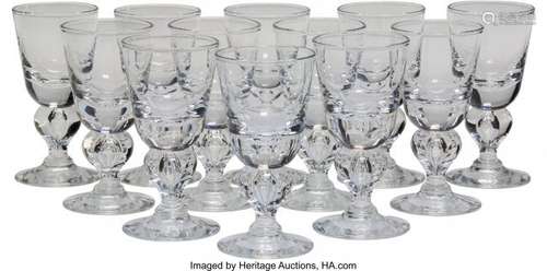 Twelve Steuben 7877 Pattern Wine Glasses, Cornin