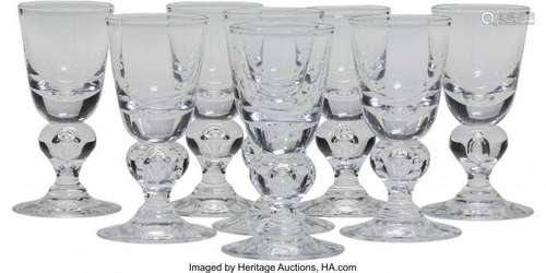 Eight Steuben 7877Pattern Cordial Glasses, Corni