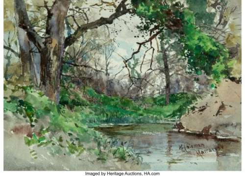 Enrico Coleman (British, 1846-1911) Stream in th