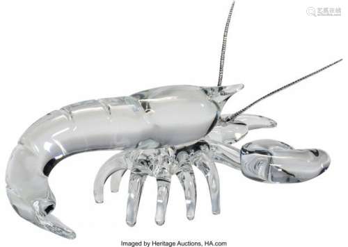 Steuben Silver and Glass Lobster Desk Ornament D