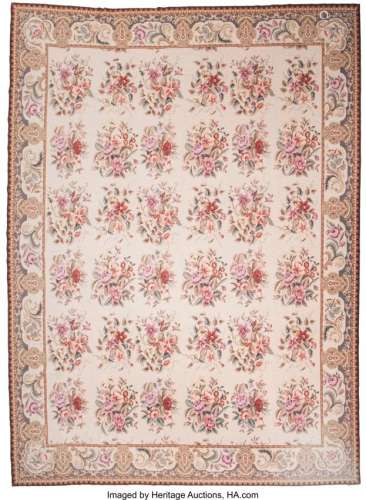 A Large Aubusson Carpet with Floral Motif 133 x