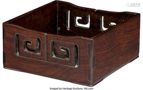 A Chinese Carved Hardwood Scholar's Tray 3-1/8 x