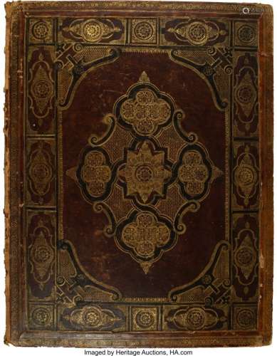 A 19th century Leather Drawing Album 21 x 16-1/4