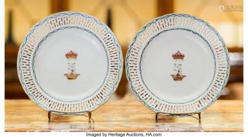 A Pair of Chinese Export Porcelain Reticulated S