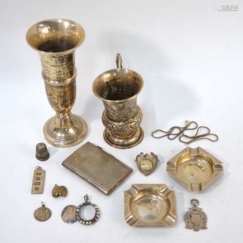 A collection of silver items