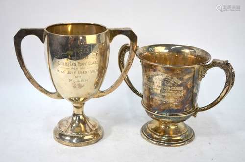 Two silver trophy cups