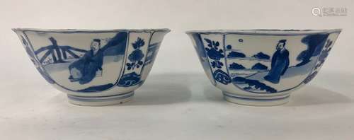 Two Chinese blue and white bowls